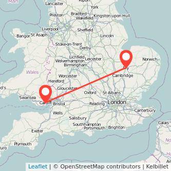 Ely Cardiff train map