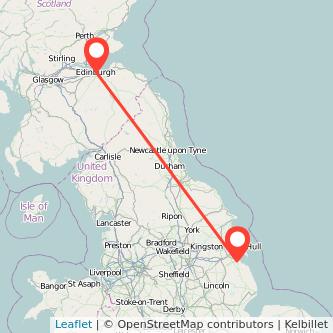 Edinburgh Grimsby train map