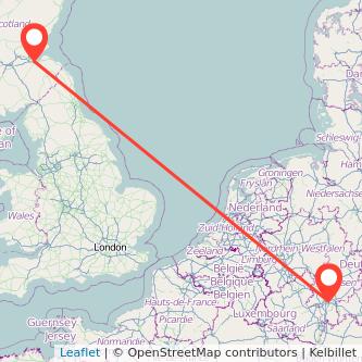 Edinburgh Frankfurt flight map