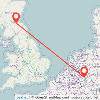 Edinburgh Düsseldorf bus map