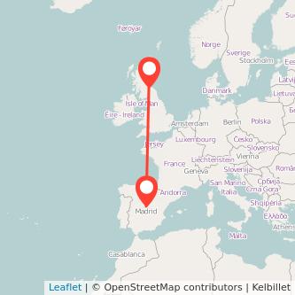 Edinburgh Madrid train map