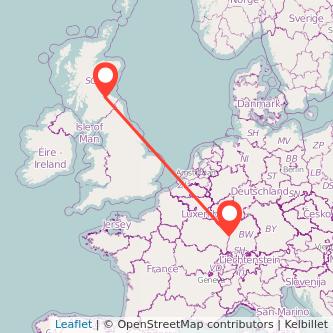 Edinburgh Strasbourg bus map