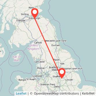 Edinburgh Worksop train map