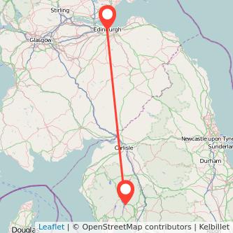 Edinburgh Windermere bus map