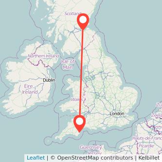 Edinburgh Torquay train map