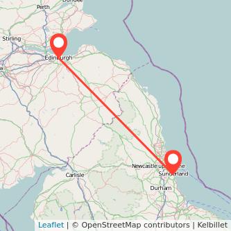 Edinburgh Sunderland bus map