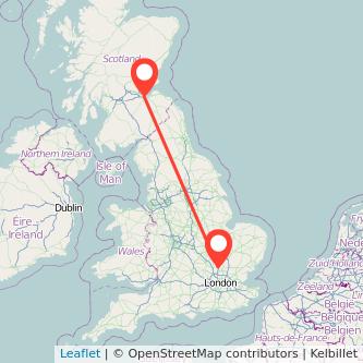 Edinburgh Stevenage train map