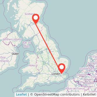 Edinburgh Southend-on-Sea bus map