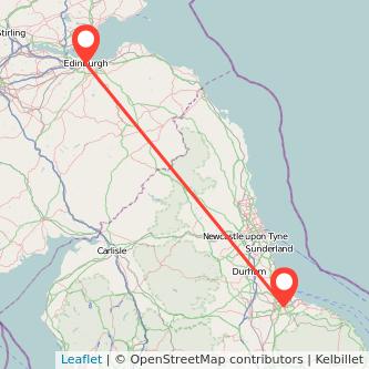 Edinburgh Middlesbrough train map