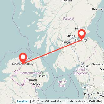 Edinburgh Derry flight map