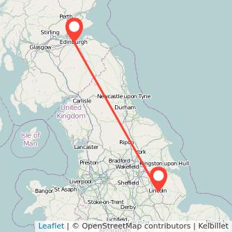 Edinburgh Lincoln train map