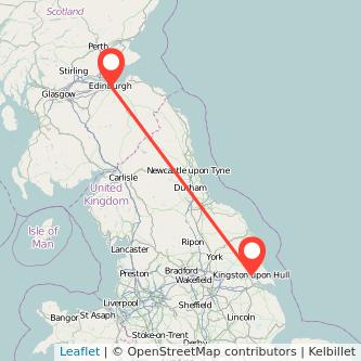 Edinburgh Hull train map