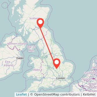 Edinburgh Kettering train map