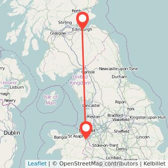 Edinburgh Hawarden flight map