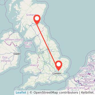 Edinburgh Harlow train map