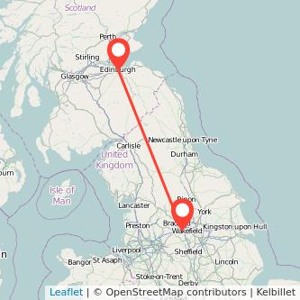 Edinburgh Dewsbury train map