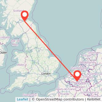 Edinburgh Brussels train map