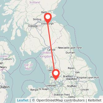 Edinburgh Chorley bus map