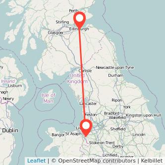 Edinburgh Chester bus map