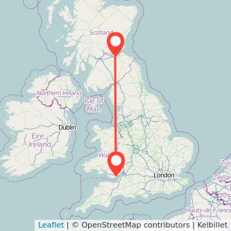 Edinburgh Cardiff train map