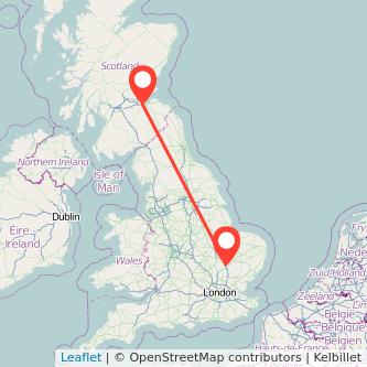 Edinburgh Cambridge bus map