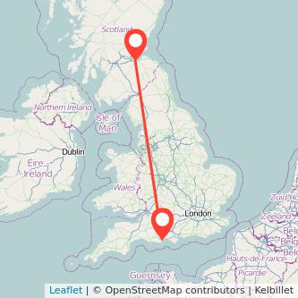 Edinburgh Bournemouth train map