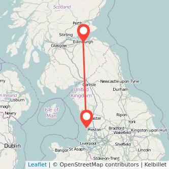 Edinburgh Blackpool train map