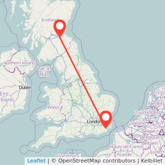 Edinburgh Ashford bus map