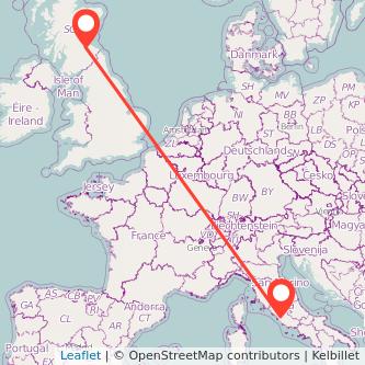 Edinburgh Rome flight map