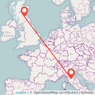 Edinburgh Florence train map