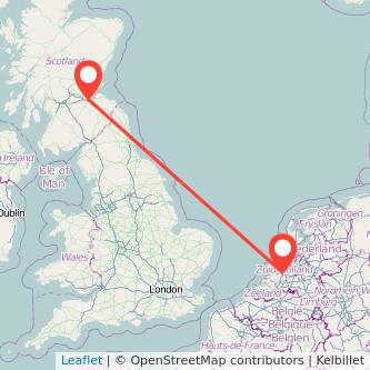 Edinburgh Rotterdam train map