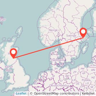 Edinburgh Stockholm flight map