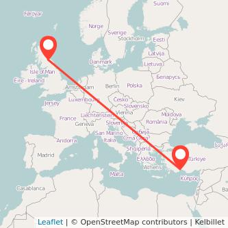 Edinburgh Antalya flight map