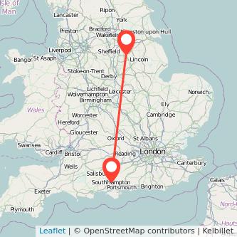 Retford Southampton train map