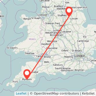 Retford Plymouth bus map