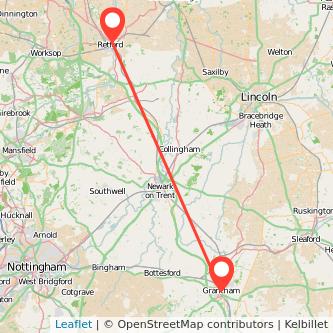 Retford Grantham train map