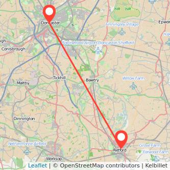 Retford Doncaster train map