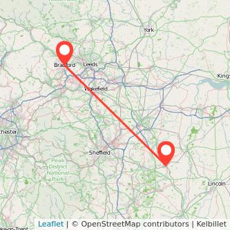 Retford Bradford train map