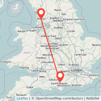 Eastleigh Preston bus map