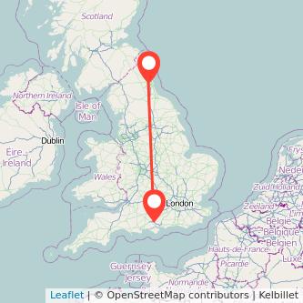 Eastleigh Newcastle upon Tyne train map