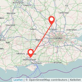 Eastleigh Luton train map