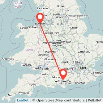 Eastleigh Liverpool train map