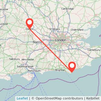 Eastbourne Oxford train map