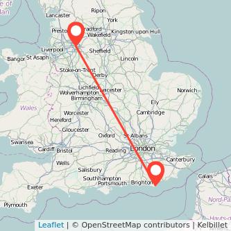 Eastbourne Manchester train map