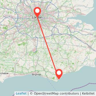 Eastbourne London train map