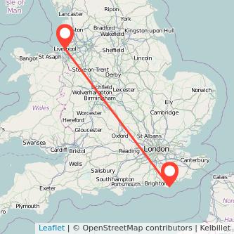 Eastbourne Liverpool train map