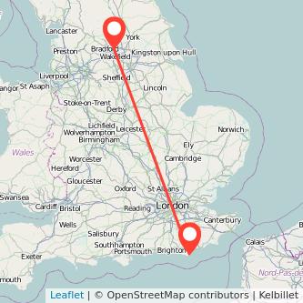 Eastbourne Leeds train map