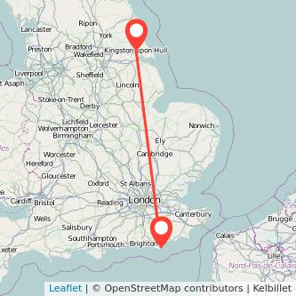 Eastbourne Hull train map