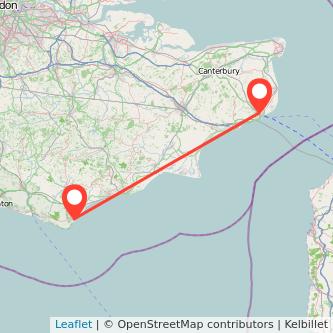 Eastbourne Dover train map