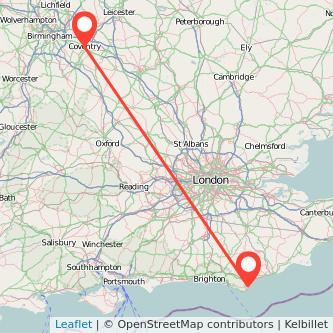 Eastbourne Coventry train map